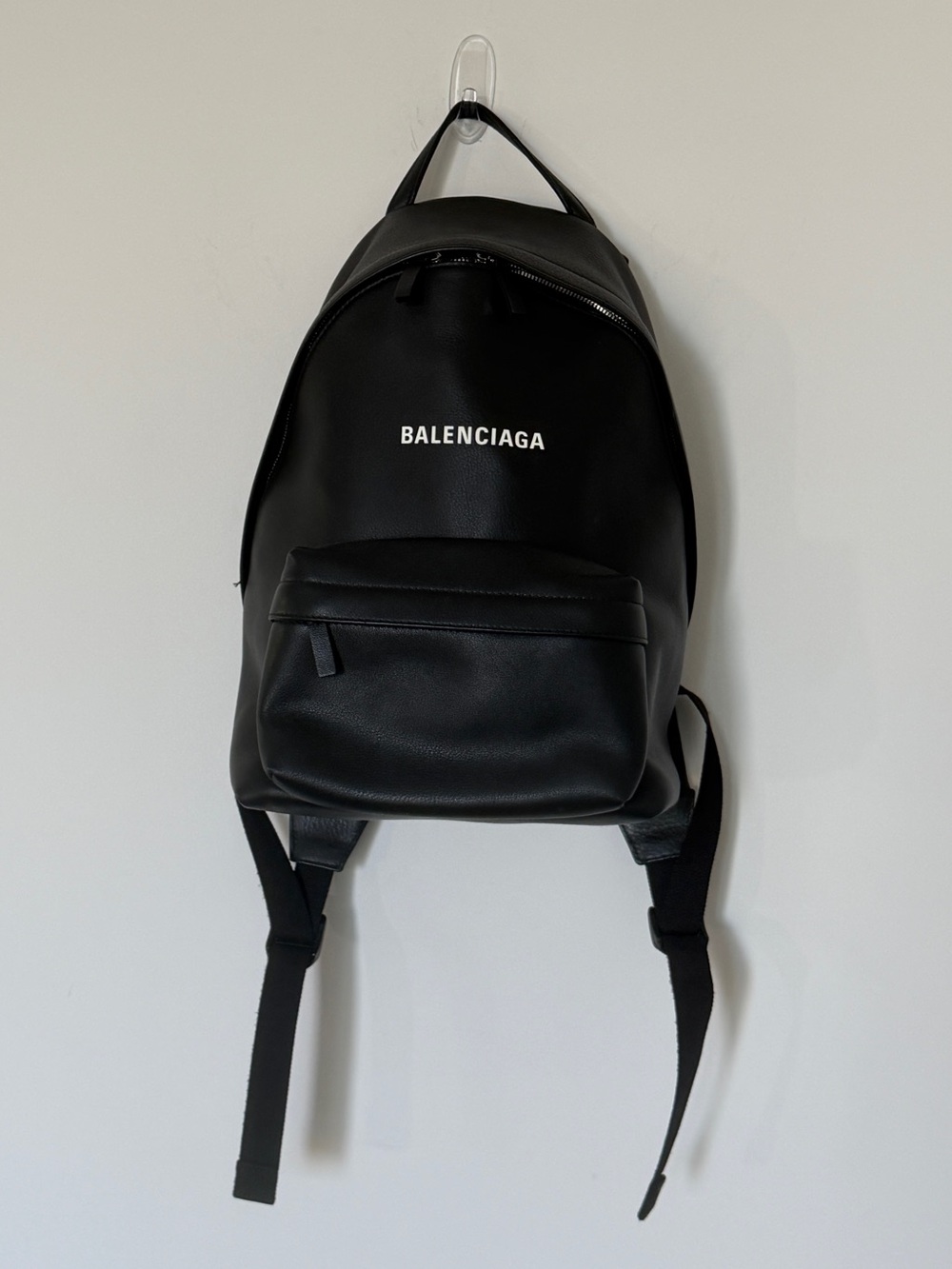 Balenciaga black leather backpack